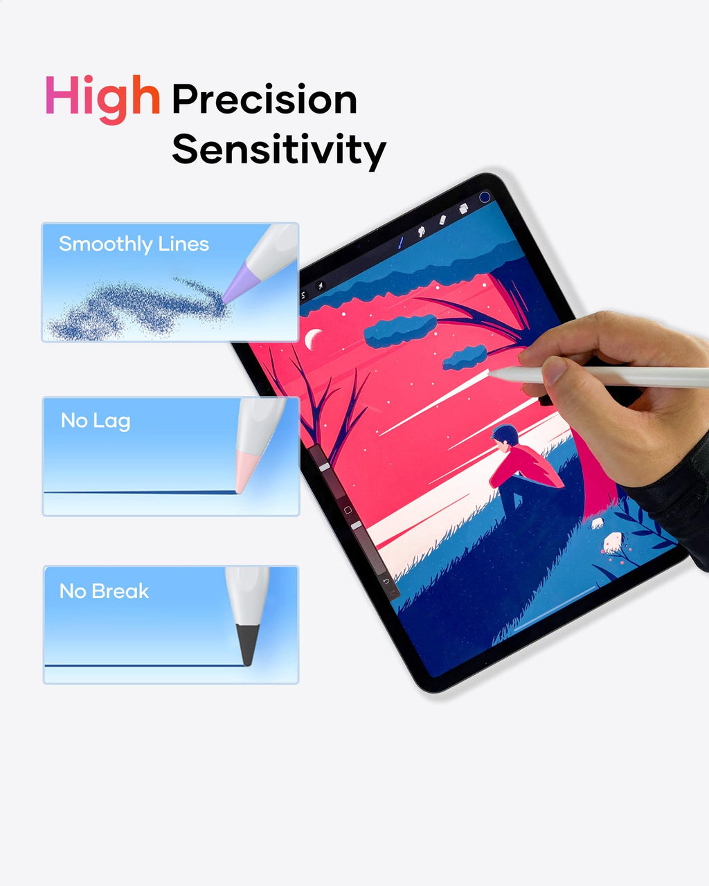 Compatible with Apple Pencil 2nd Gen/1st Gen/USB-C/Apple Pencil Pro, 4 Colors, 6 Pack L6035