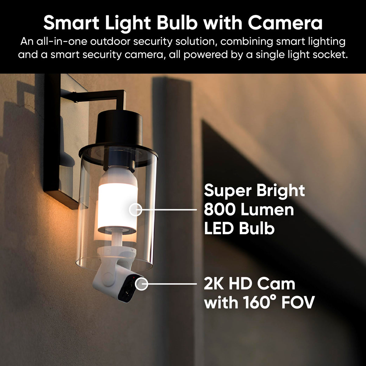 2K HD Smart Light Bulb Security Camera E293608