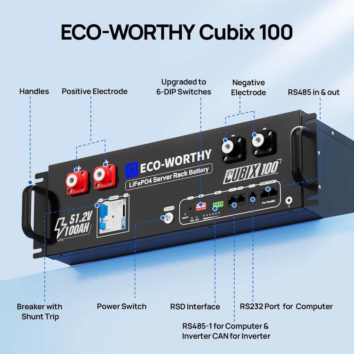 48V 200Ah LiFePO4 Lithium Battery W9204