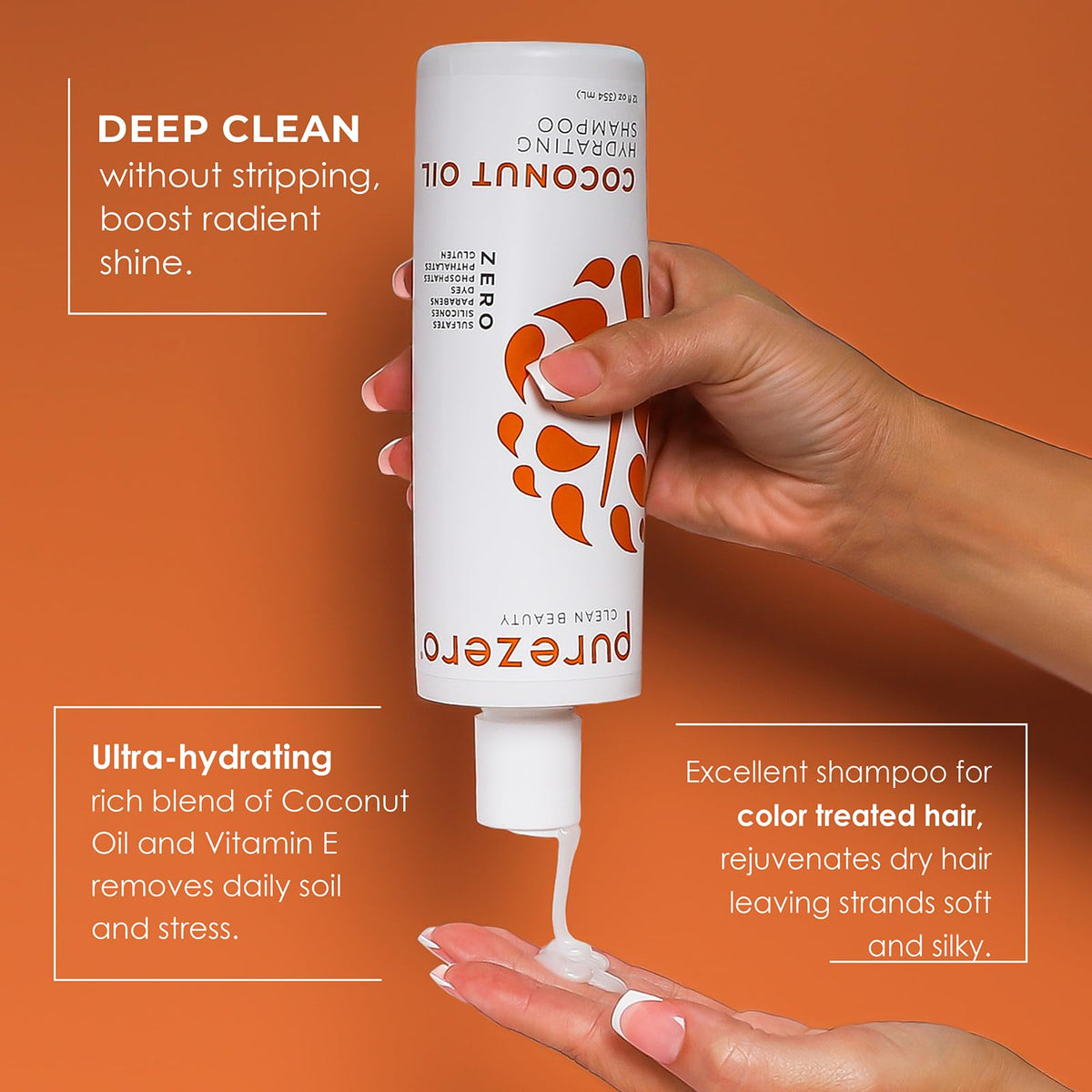 Coconut Oil Silicone Free Shampoo & Conditioner Set 2 × 12 oz D39689