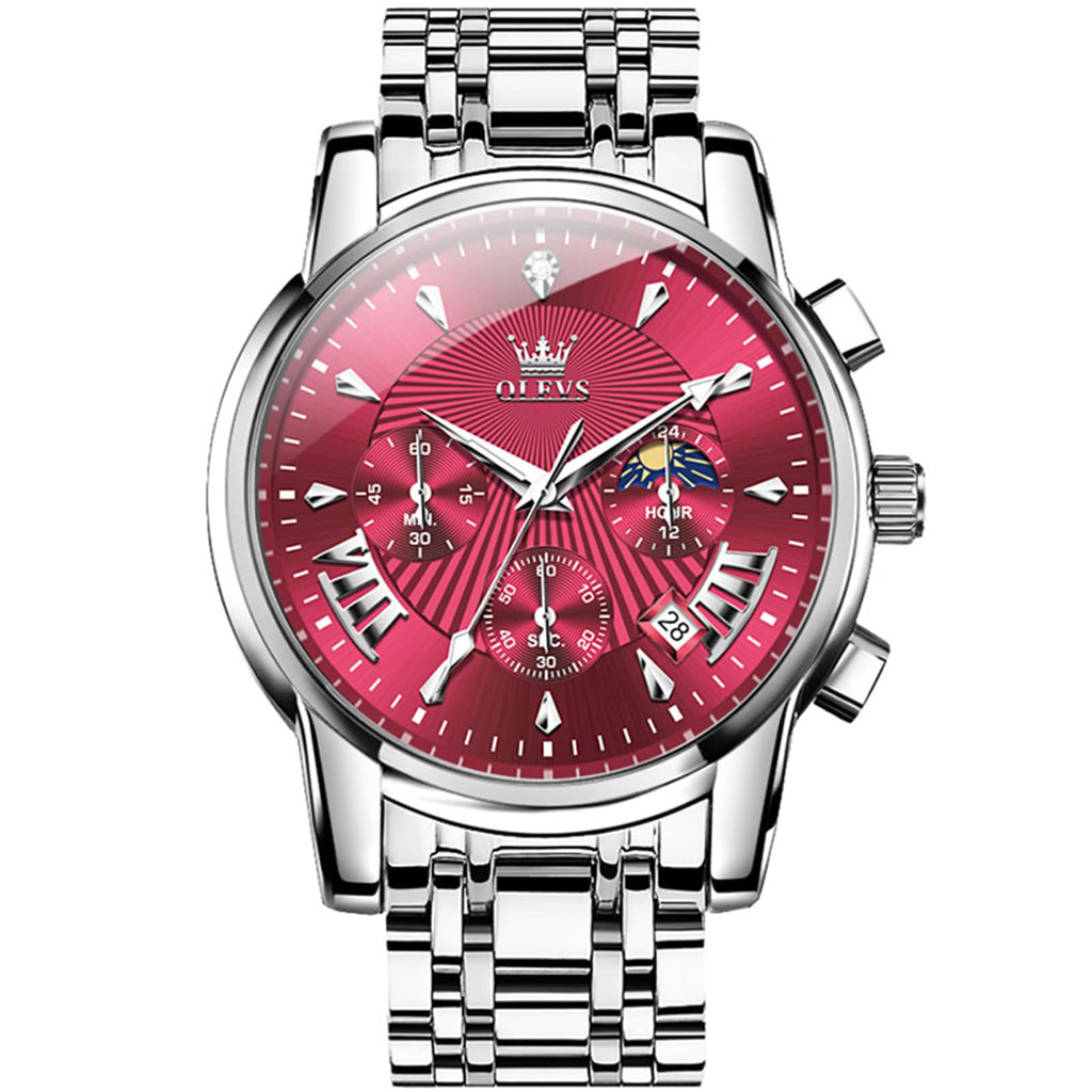 Mens Stainless Steel Analog Quartz Waterproof Watch J510
