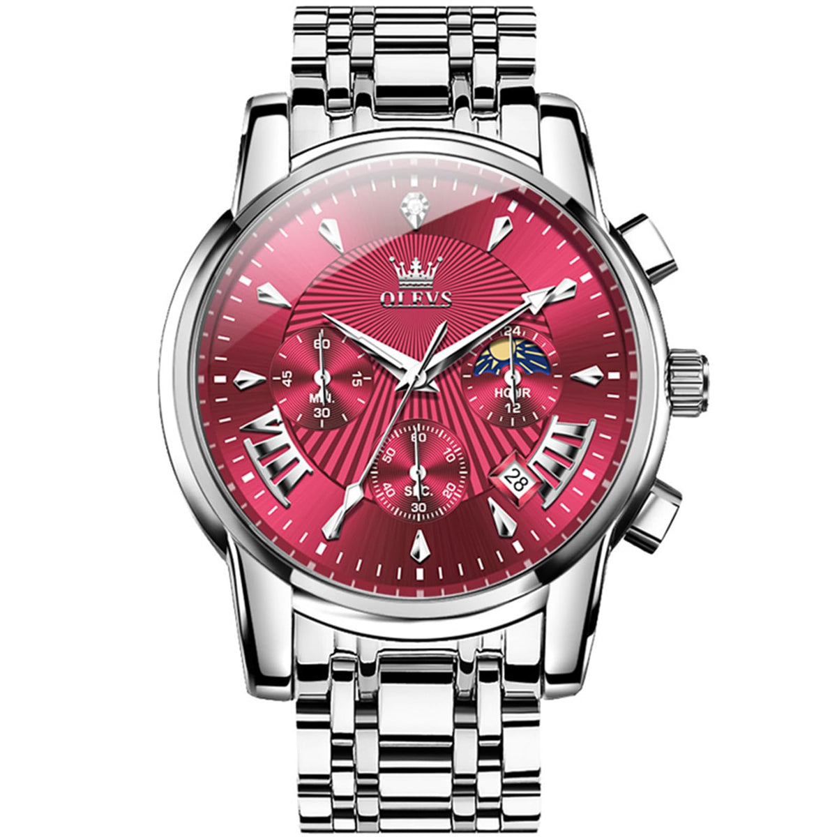 Mens Stainless Steel Analog Quartz Waterproof Watch J510