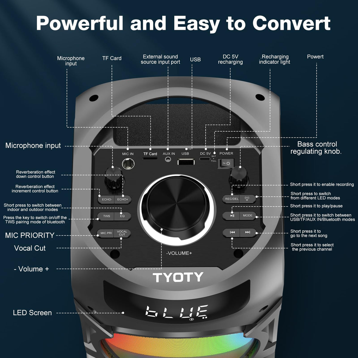 100W Portable Bluetooth Speaker E49460