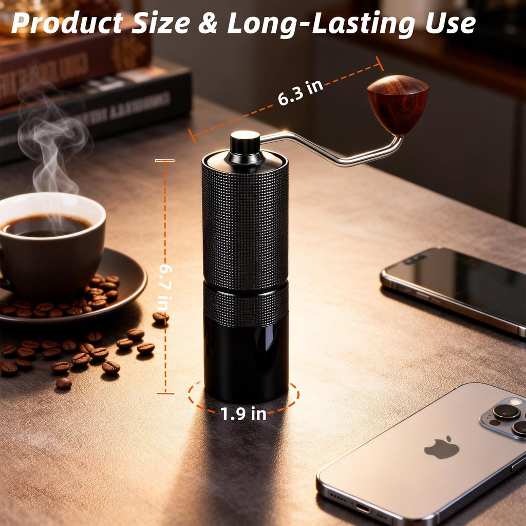 Manual Stainless Steel Conical Burr Coffee Grinder 20g Capacity S87644