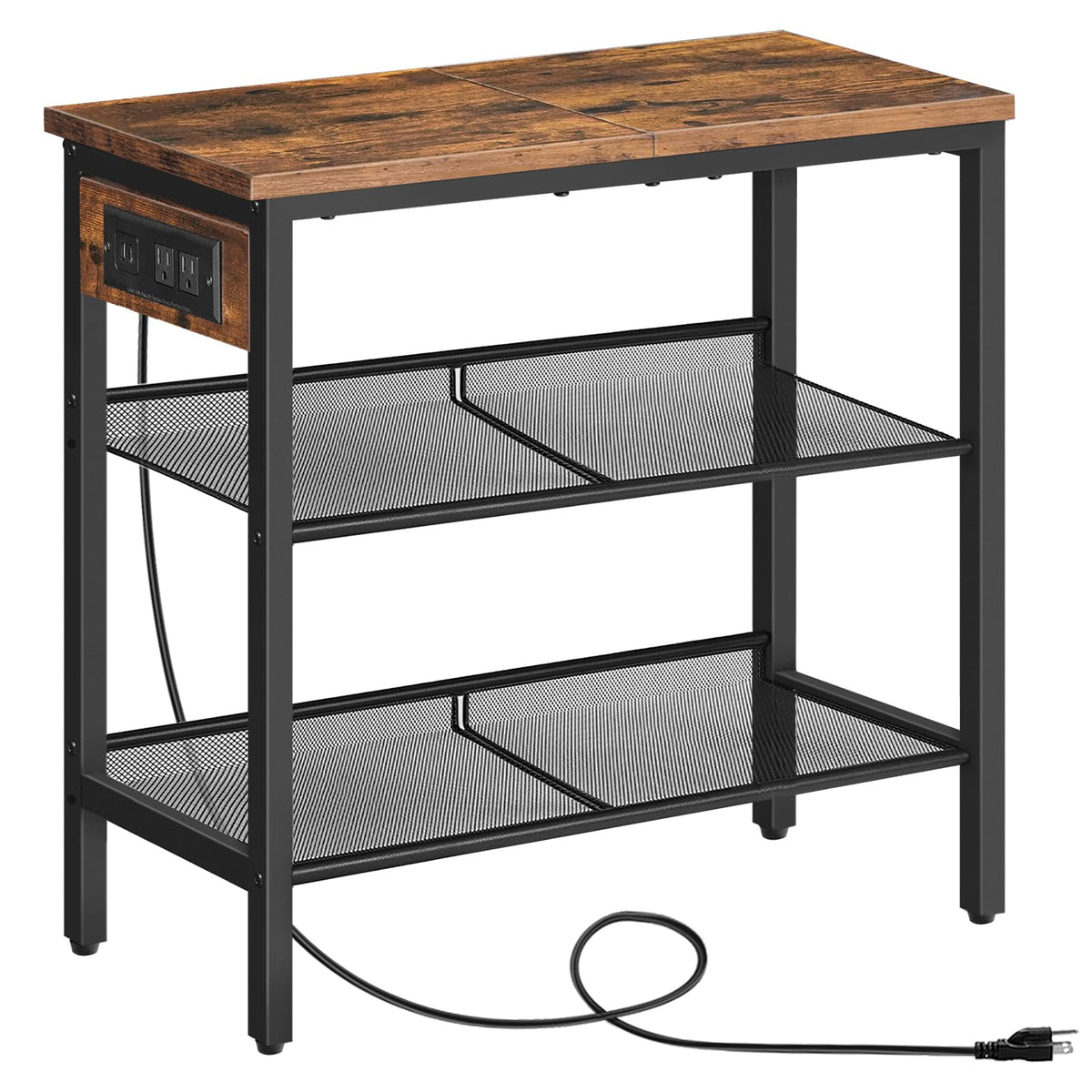 3-Tier Narrow End Table with Charging Station W88087