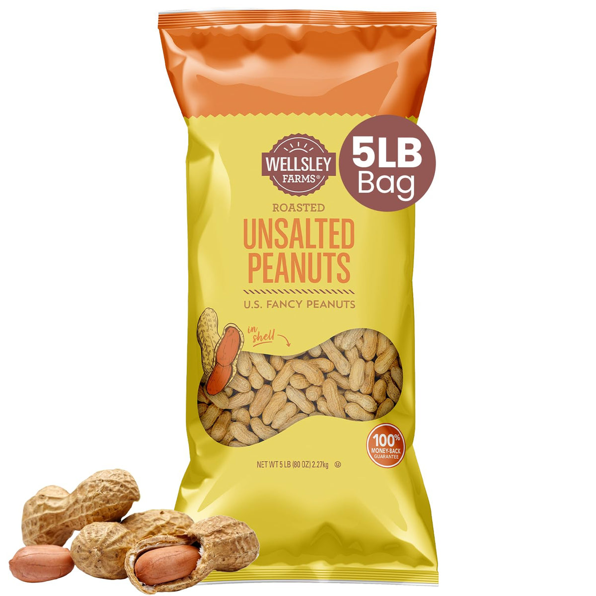 Unsalted Roasted In-Shell Peanuts 5 lb Bag R846367