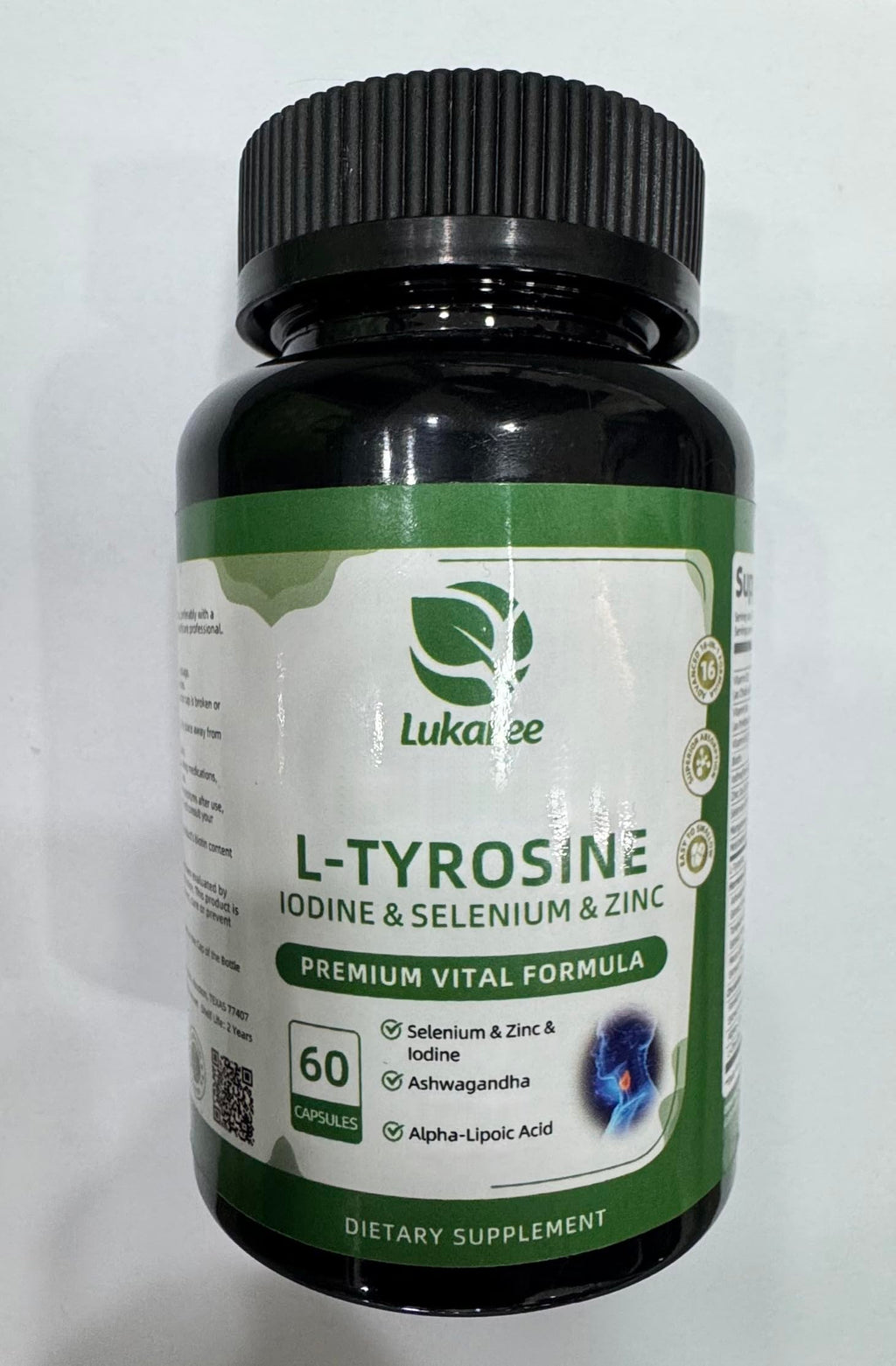 Selenium with Iodine, Zinc L-Tyrosine 500mg, Ashwagandha, 16-in-1 Multivitamin Formula, 90 Capsules W758346