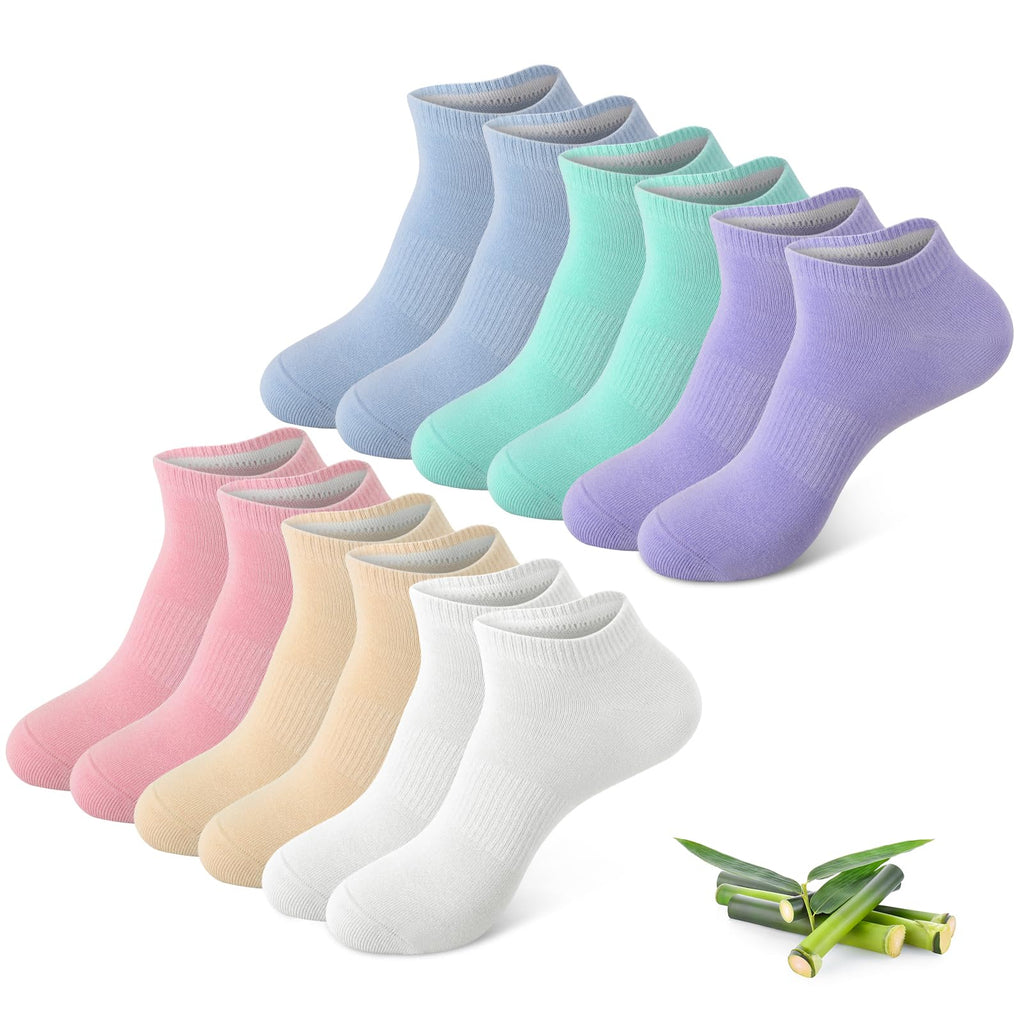 6 Pairs Breathable Bamboo Viscose Ankle Socks R40101