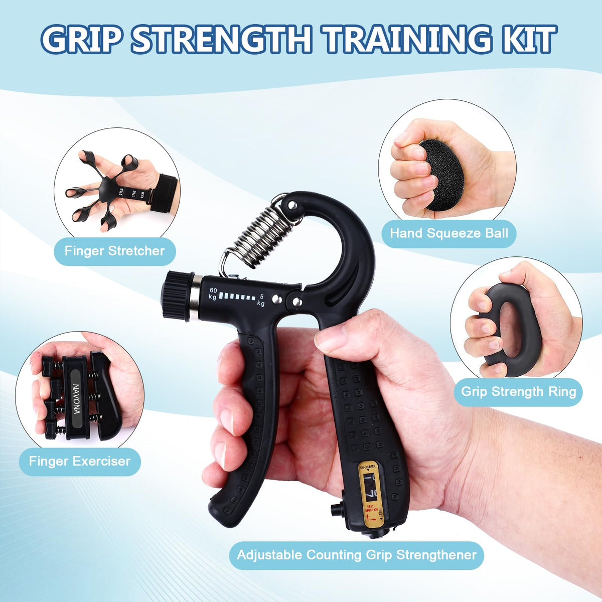 5/10 PCS Grip Strength Trainer Kit V38274