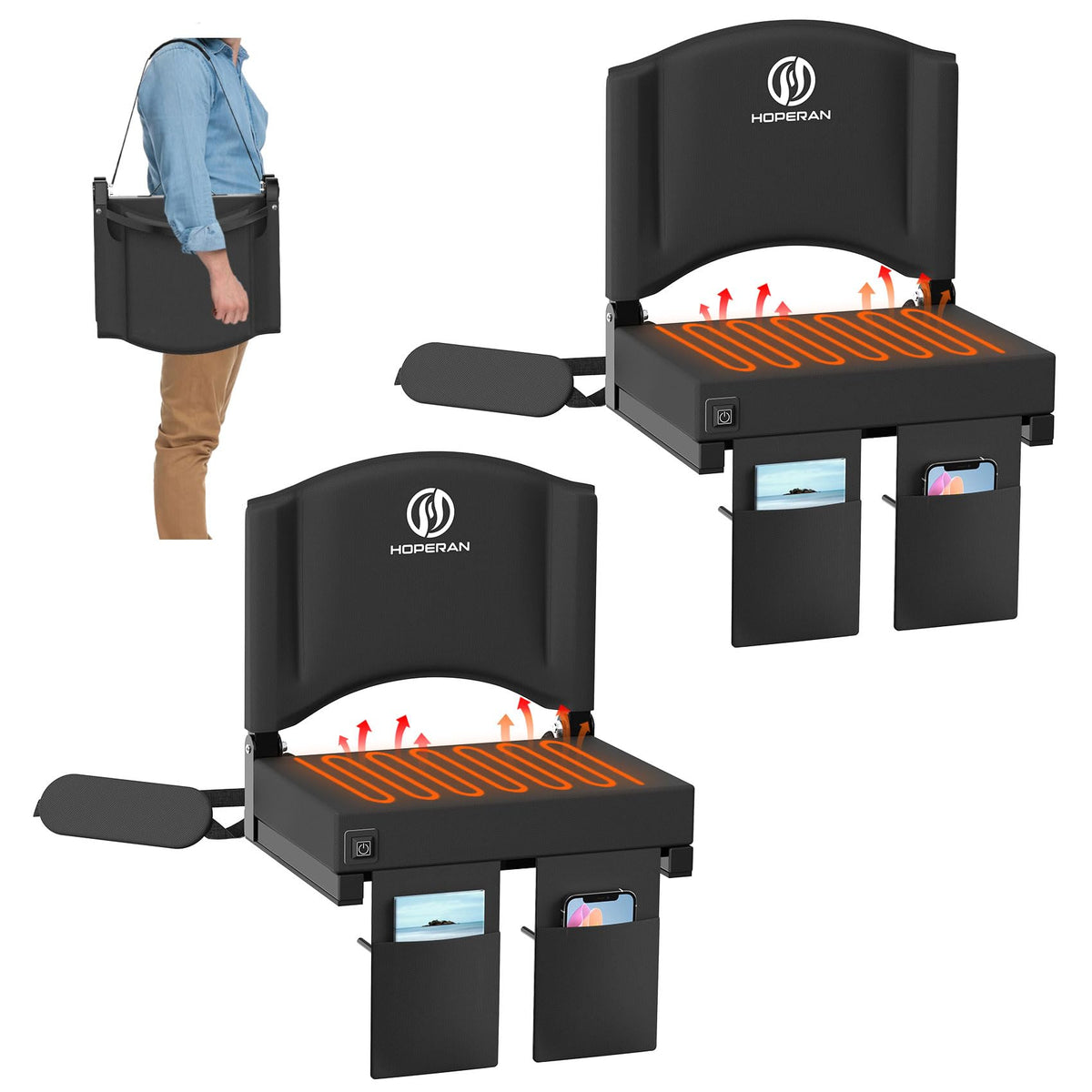 Heated Stadium Seats for Bleachers with Back Support A55294