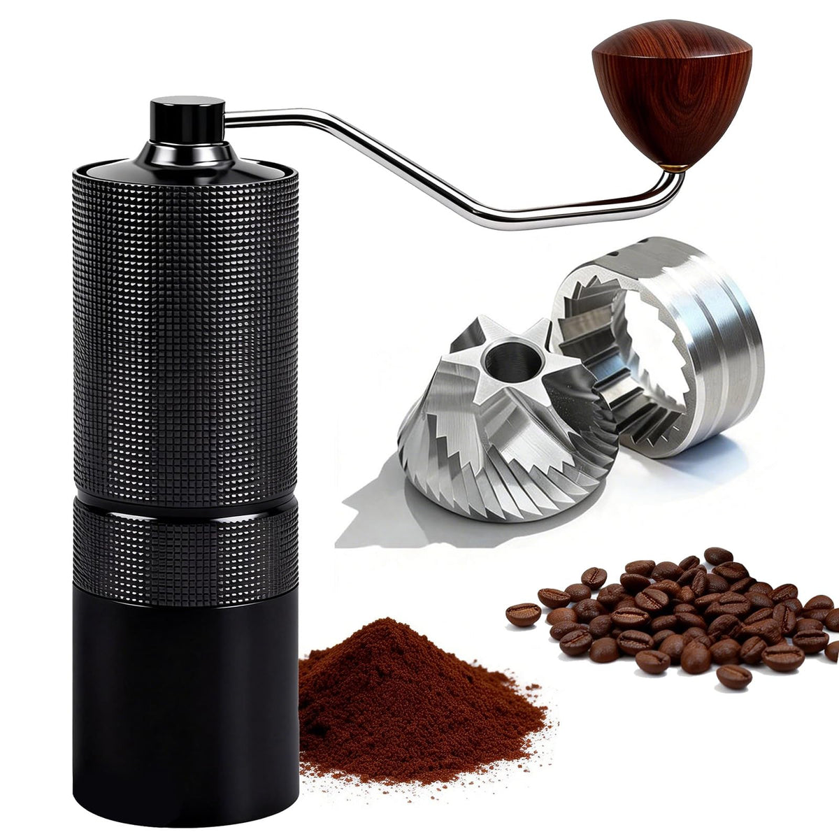 Manual Stainless Steel Conical Burr Coffee Grinder 20g Capacity S87644
