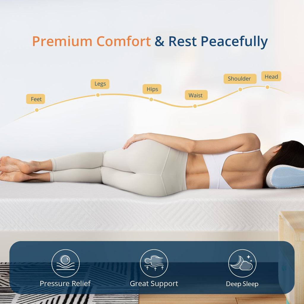 Twin 5 Inch Green Tea Gel Memory Foam Mattress B9648