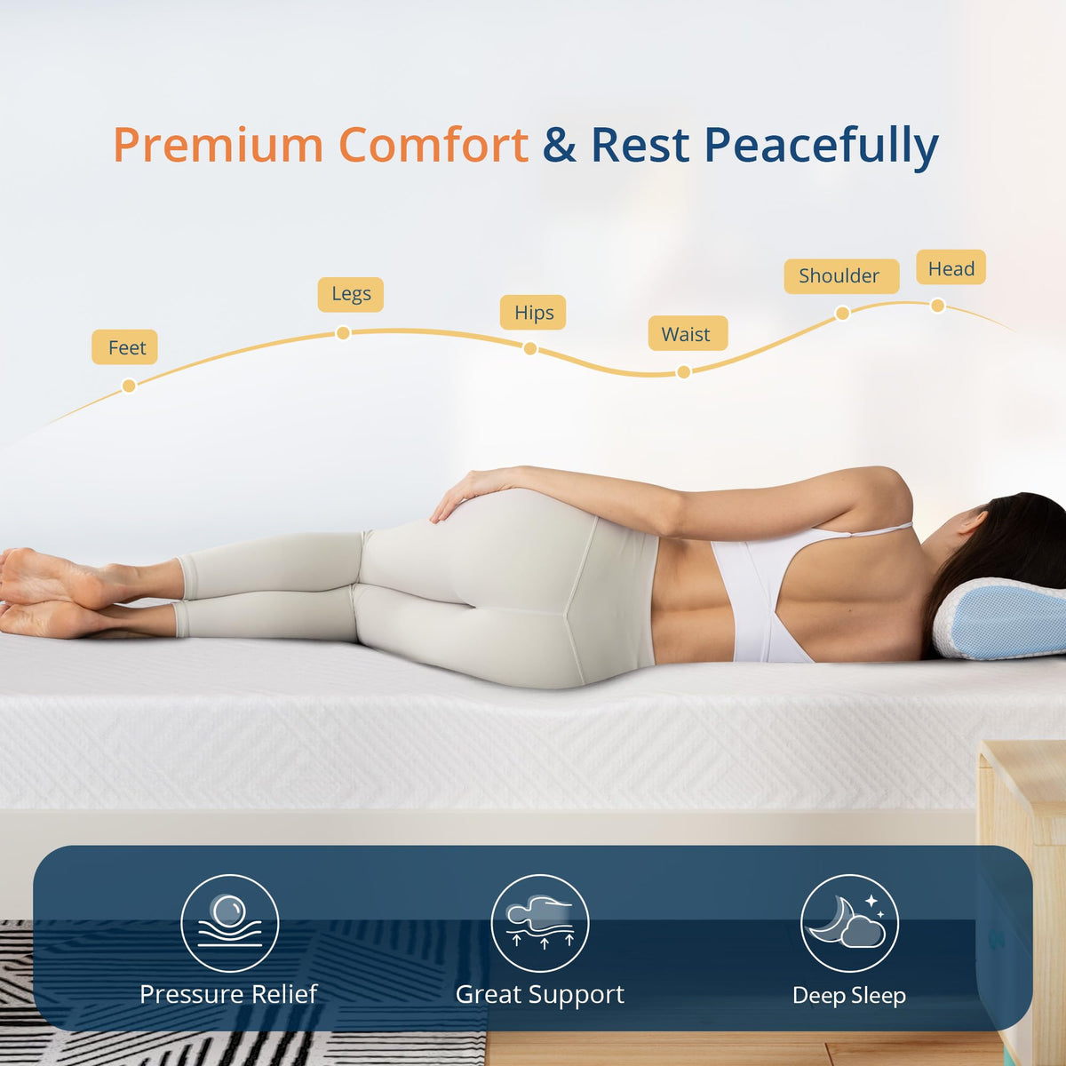 Twin 5 Inch Green Tea Gel Memory Foam Mattress B9648