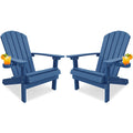 Adirondack Chairs Set of 2 Plastic with Cup Holders B174033