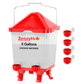 5.0 Gal Chicken Waterer Bucket with 4 Cups S6219