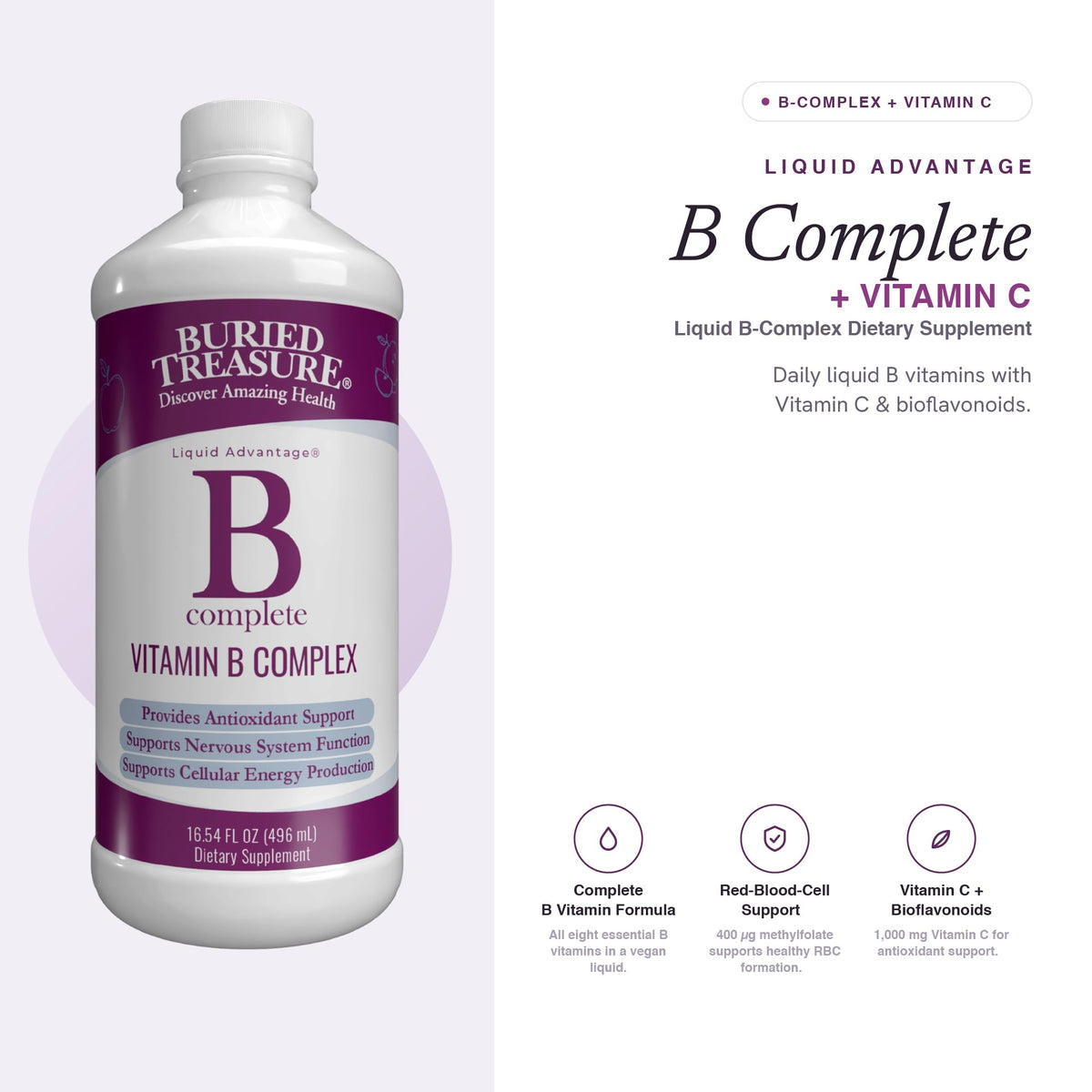 16 Fl oz Liquid Sugar-Free B Complex Vitamins C87834
