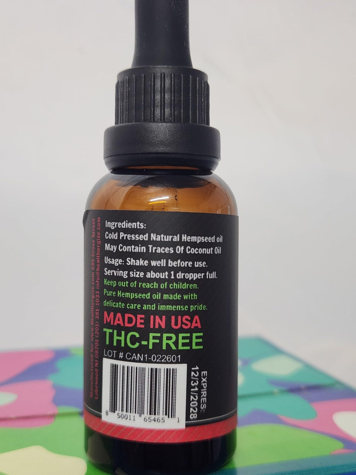 Hemp Oil Drops 5 Pack Cold Pressed Vegan A7203