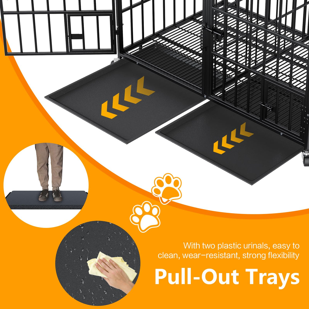 42 Inch Heavy Duty Metal Dog Crate with Divider I856