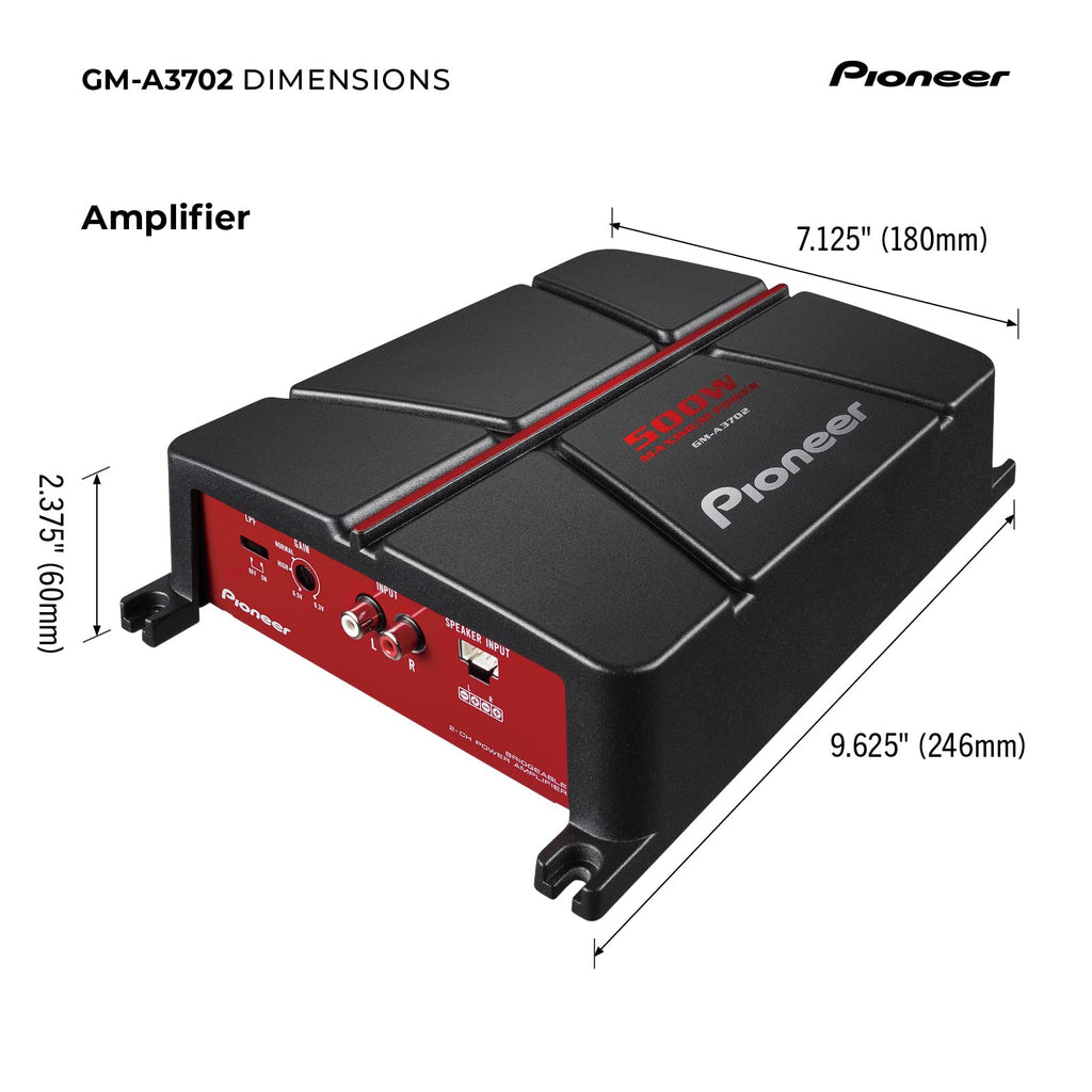 500W Max Class AB 2-Channel Car Amplifier P8249