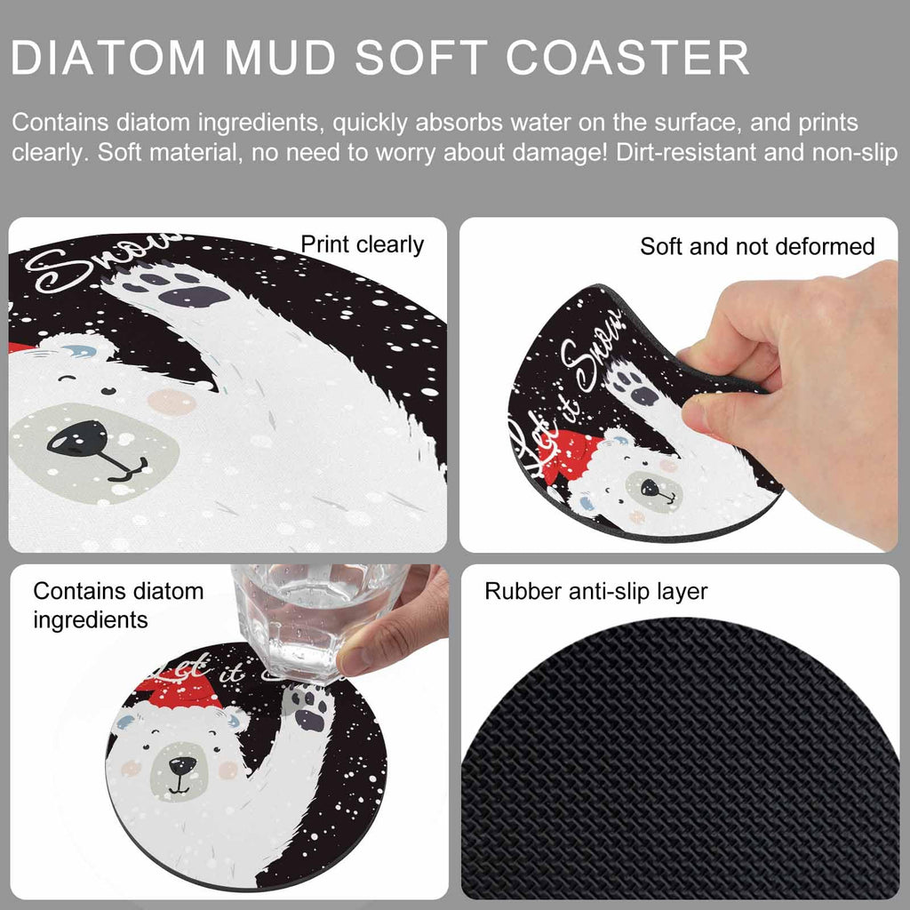 Black Silicone Coasters Set of 2 B6580