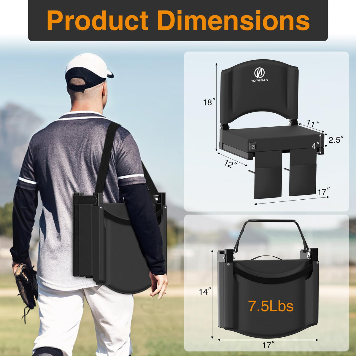 Heated Stadium Seats for Bleachers with Back Support A55294