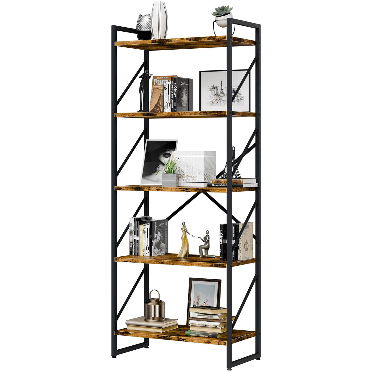 5 Tier Metal Bookshelf B2536