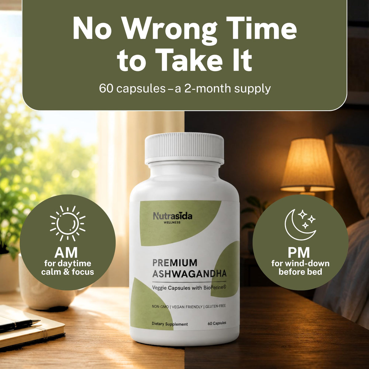 Ashwagandha 600mg Vegan Gluten-Free 60 Count O46643