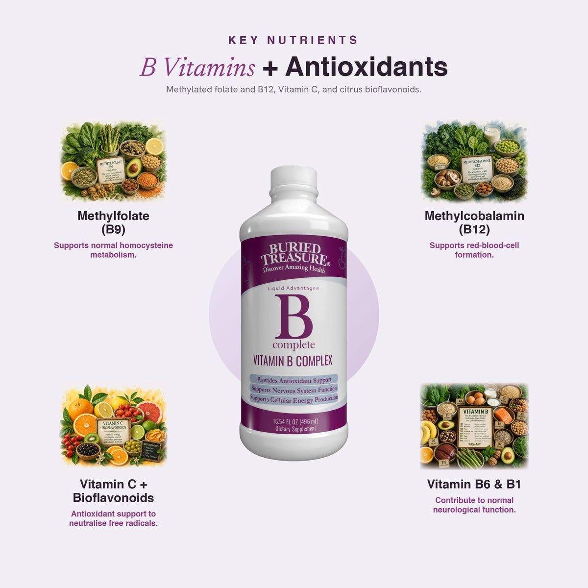 16 Fl oz Liquid Sugar-Free B Complex Vitamins C87834