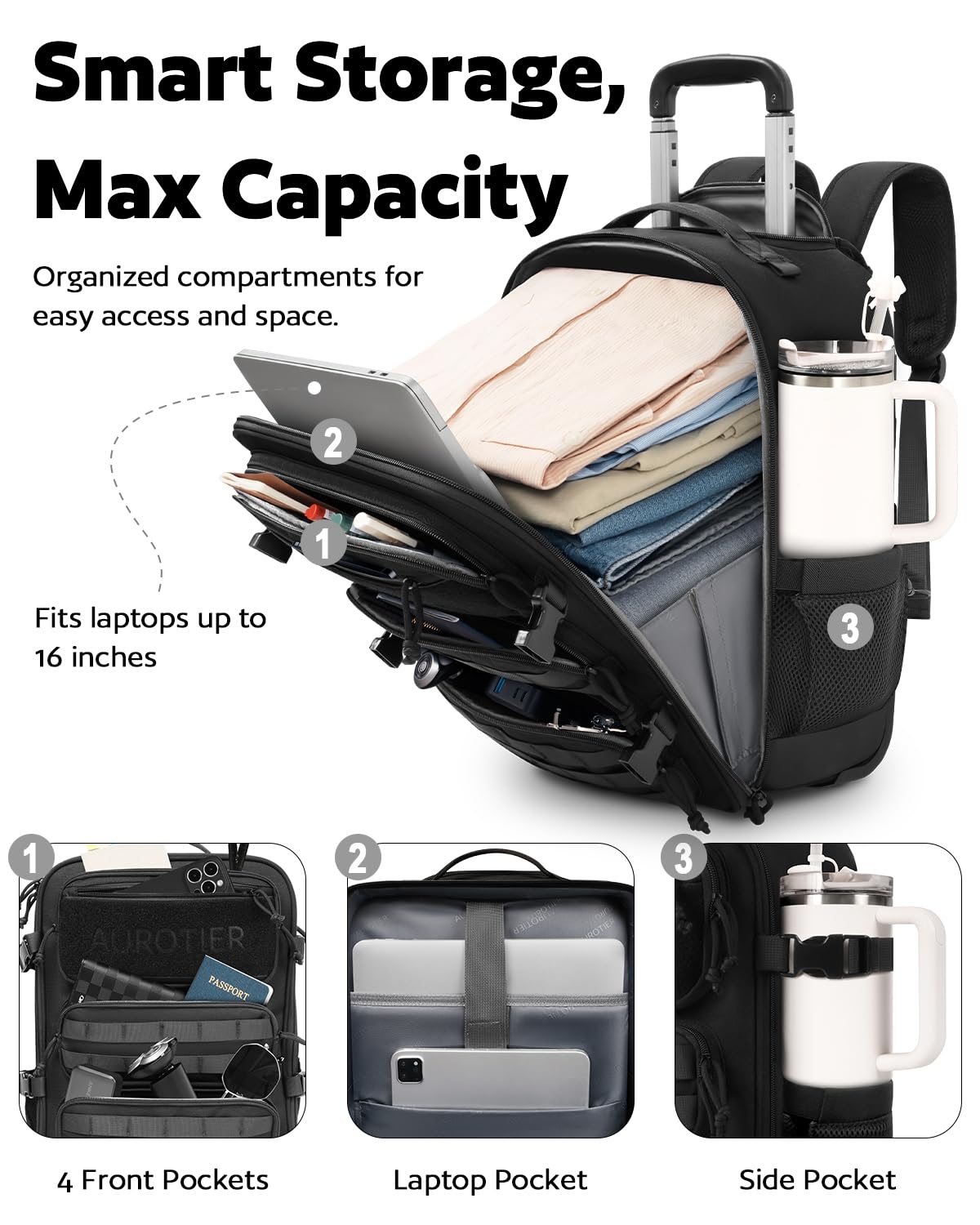 Rolling Wheeled Laptop Backpack X95468