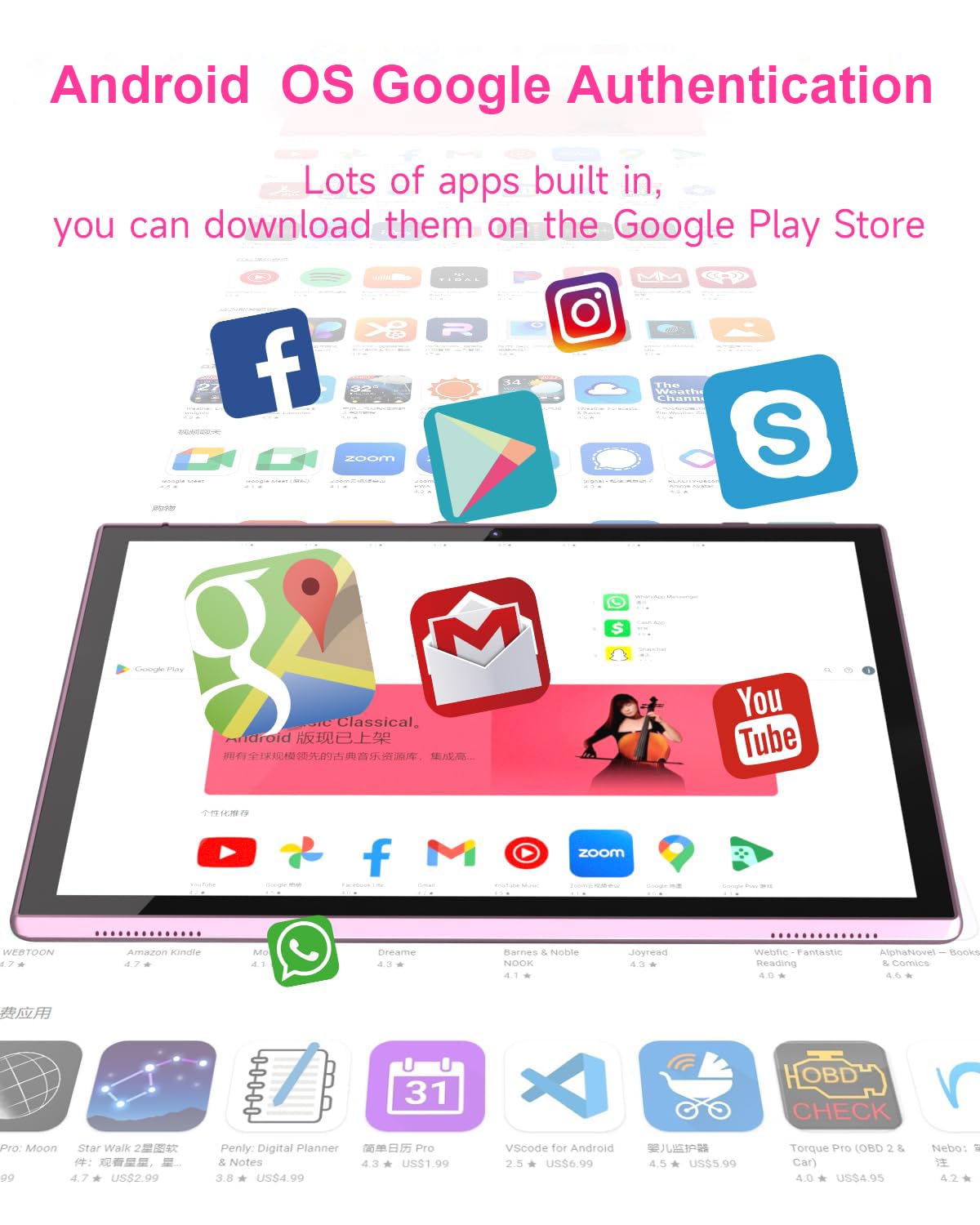 10 Inch Android Tablet with 32GB ROM 2GB RAM K5899