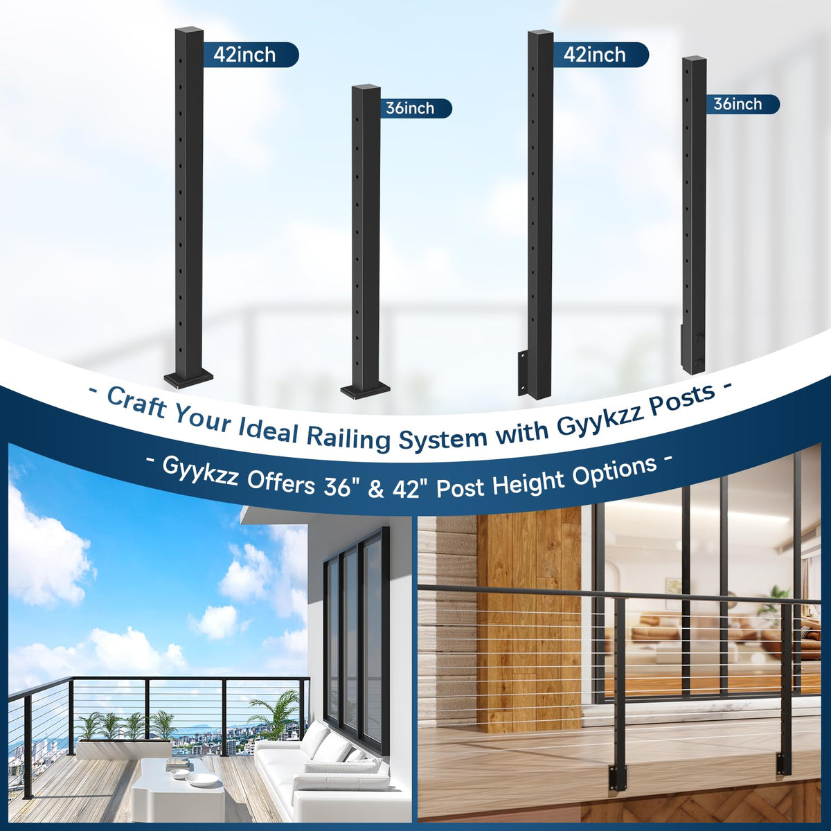 Black Aluminum Handrail 3 Pack O172263