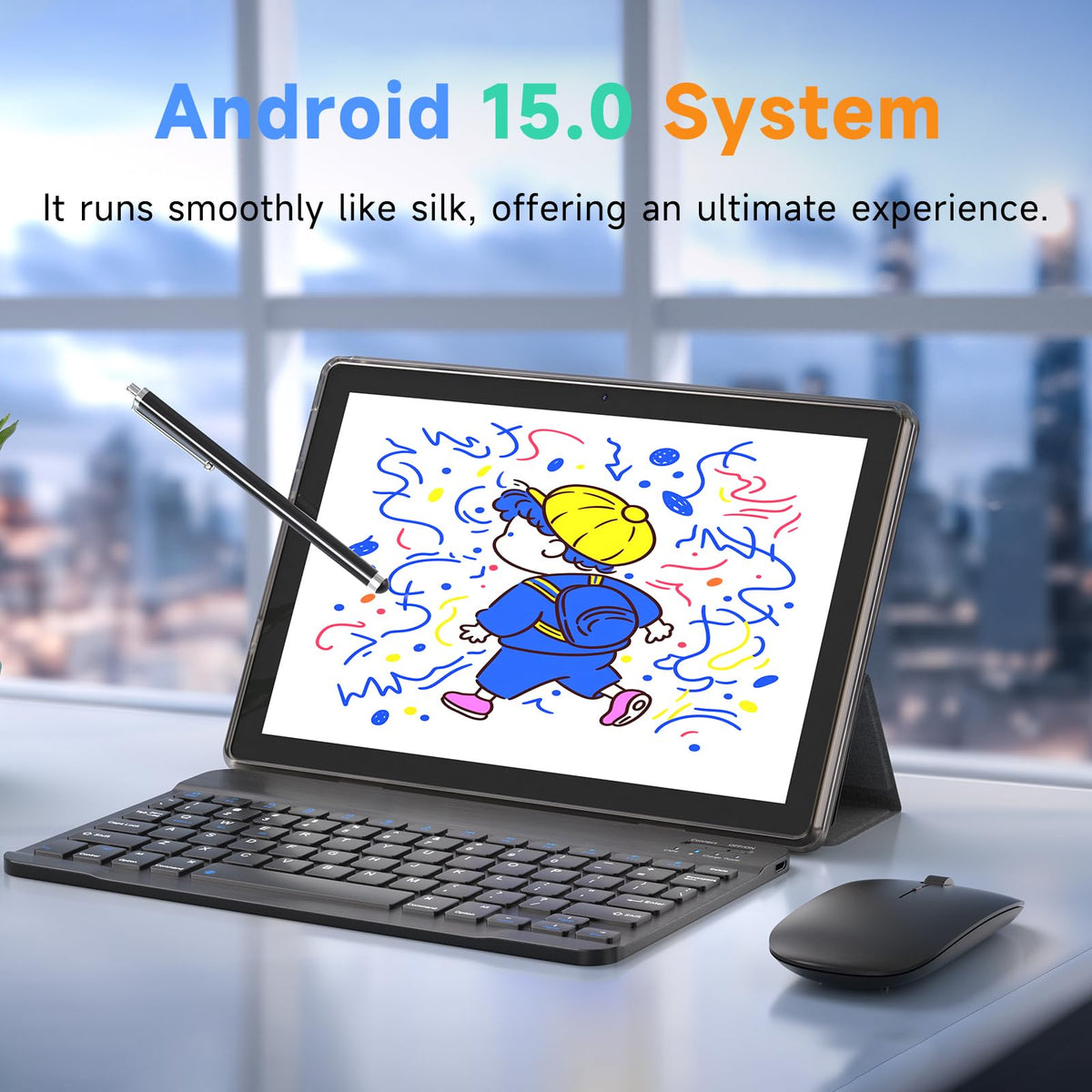 Android 15 Tablet 10 Inch 18GB RAM 128GB ROM Black H961272
