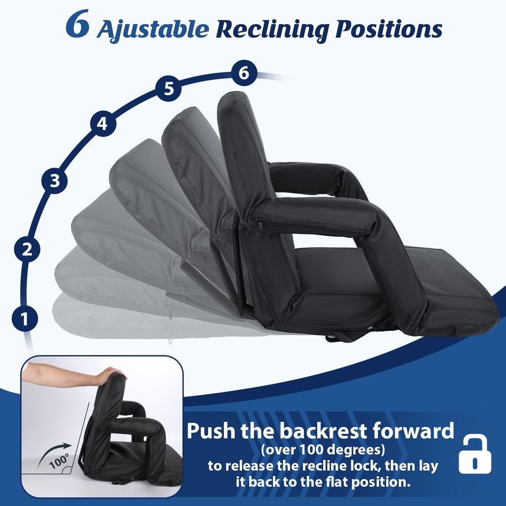 25” Extra Wide Stadium Seats with Back Support 2 Pack B3083