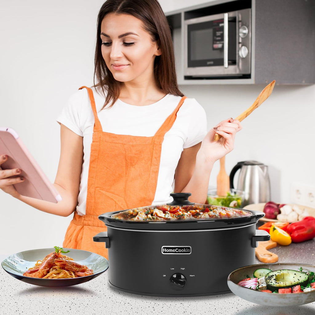 7 Quart Oval Manual Slow Cooker with 3 Cooking Settings U632773