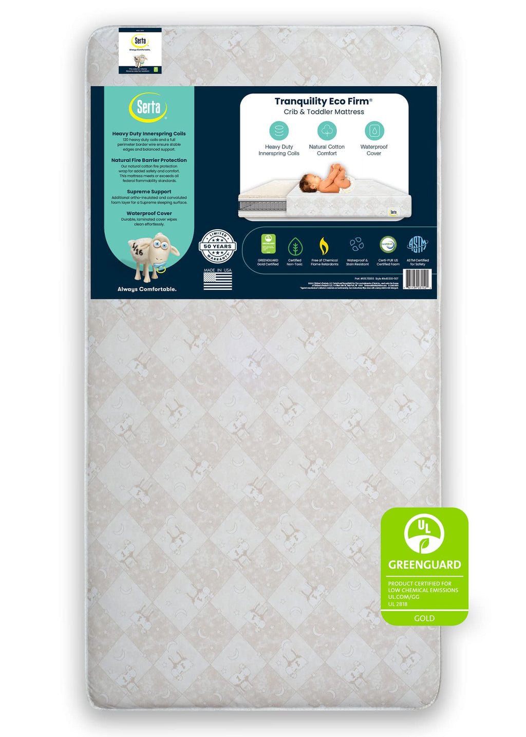 2-Stage Baby Crib and Toddler Mattress M40195