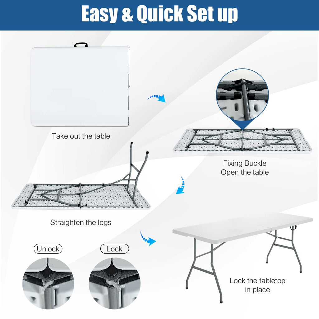 6ft White Folding Table P6171