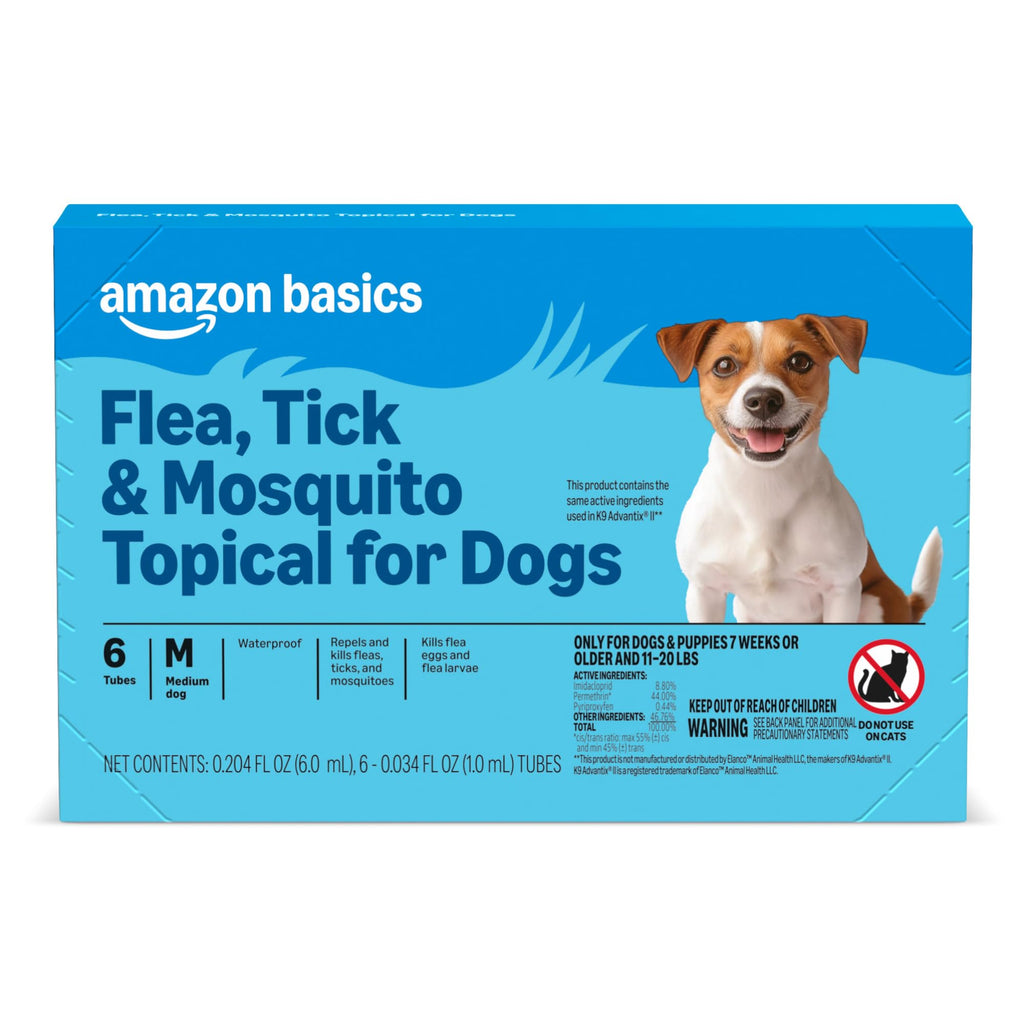 Flea, Tick & Mosquito Topical Treatment for Medium Dogs, 6 Count M6235