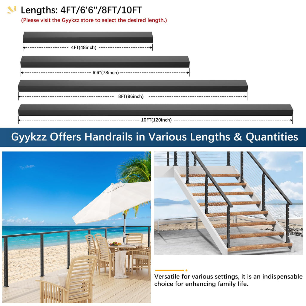 Black Aluminum Handrail 3 Pack O172263