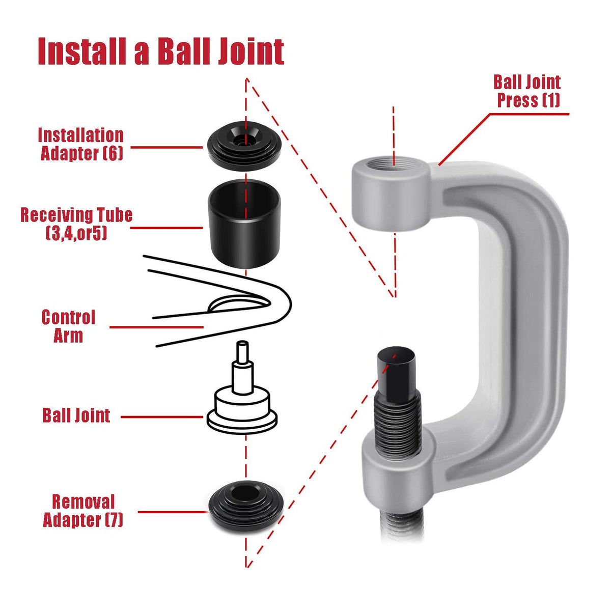 4 in 1 Ball Joint Service Tool Kit 2WD & 4WD O9444