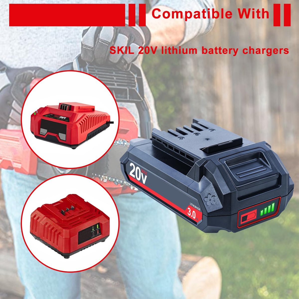 20V 3000mAh Lithium-Ion Battery 2 Packs Y631