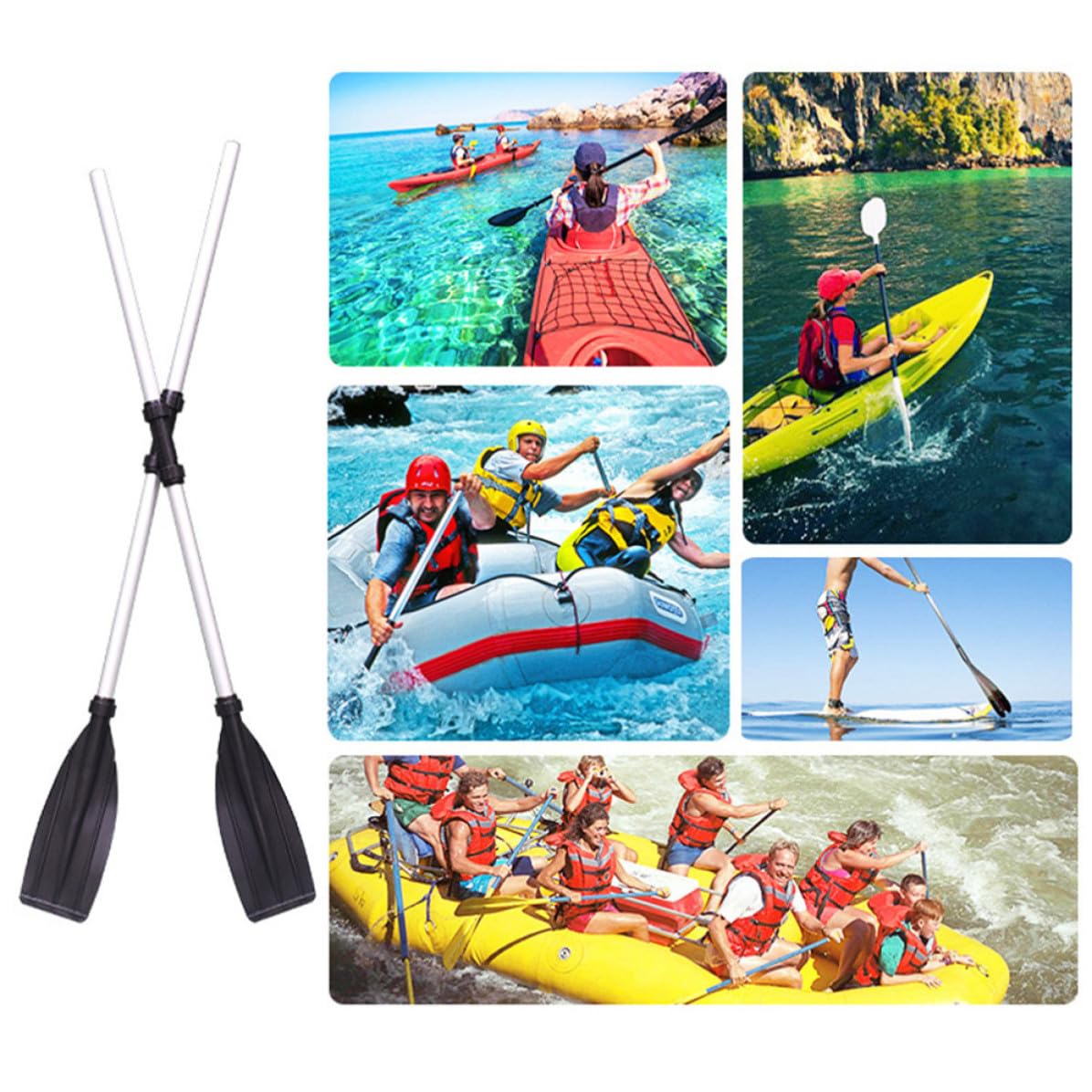 Boat Paddle Detachable Aluminum Alloy 2 Pairs L470
