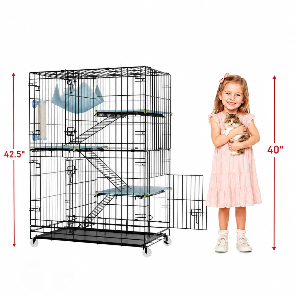 4-Tier Cat Cage with Cushions Hammock Scratching Post C141