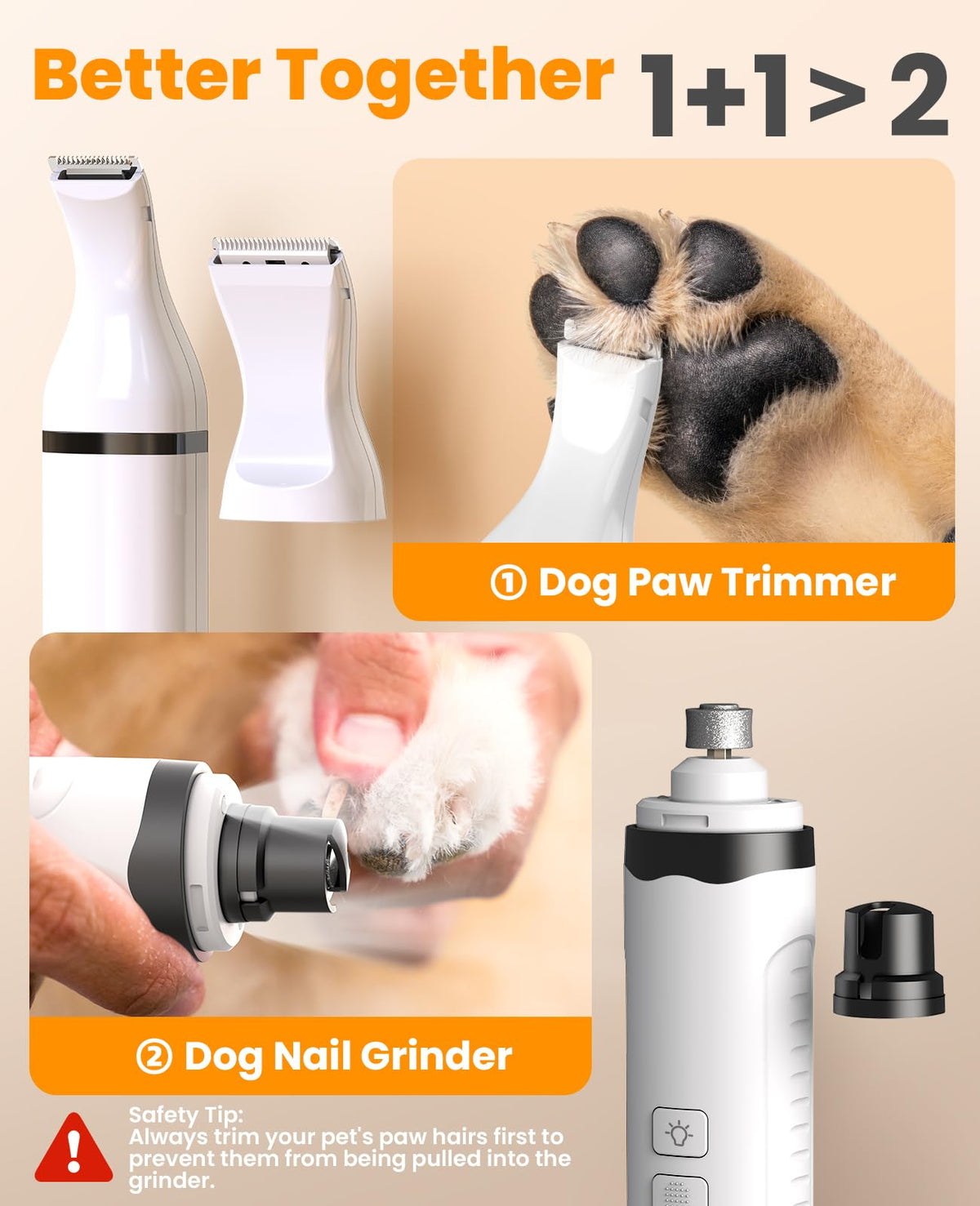 Dog Shaver Clippers and Nail Grinder Paw Trimmer Kit A67431