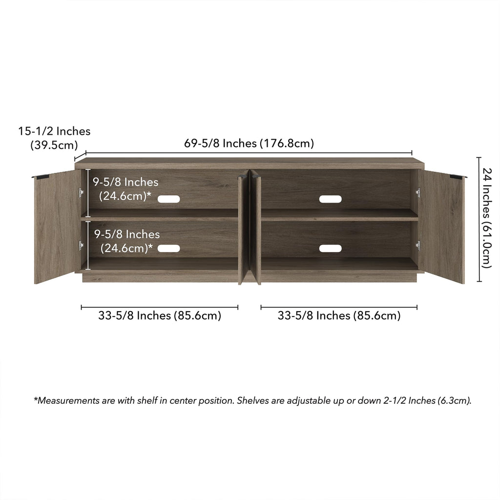 70" Weathered Gray TV Stand S21200