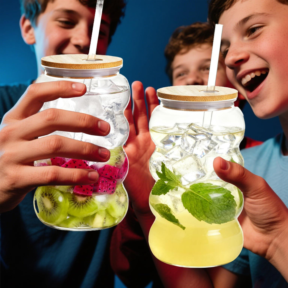 20oz Reusable Clear Plastic Tumbler with Lid and Straw, 6 Pack E214