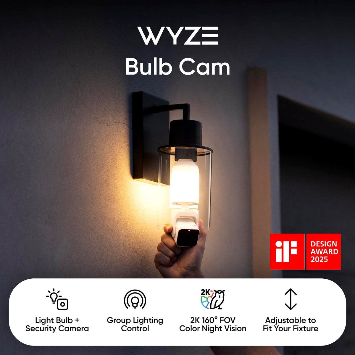 2K HD Smart Light Bulb Security Camera E293608