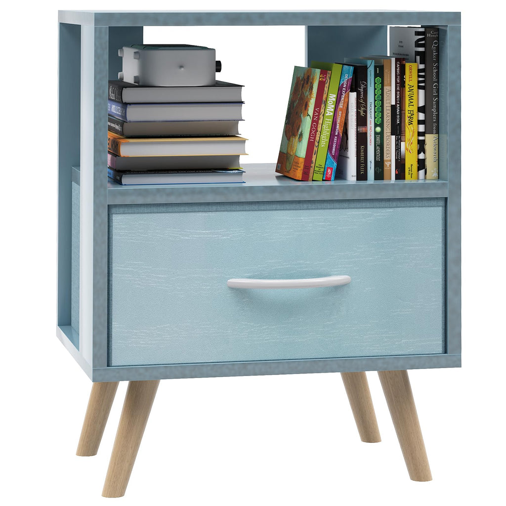 Blue Kids Nightstand with Drawer B984