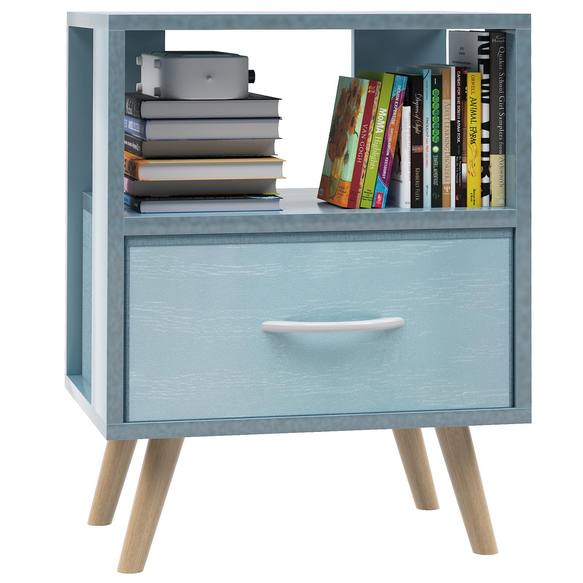 Blue Kids Nightstand with Drawer B984