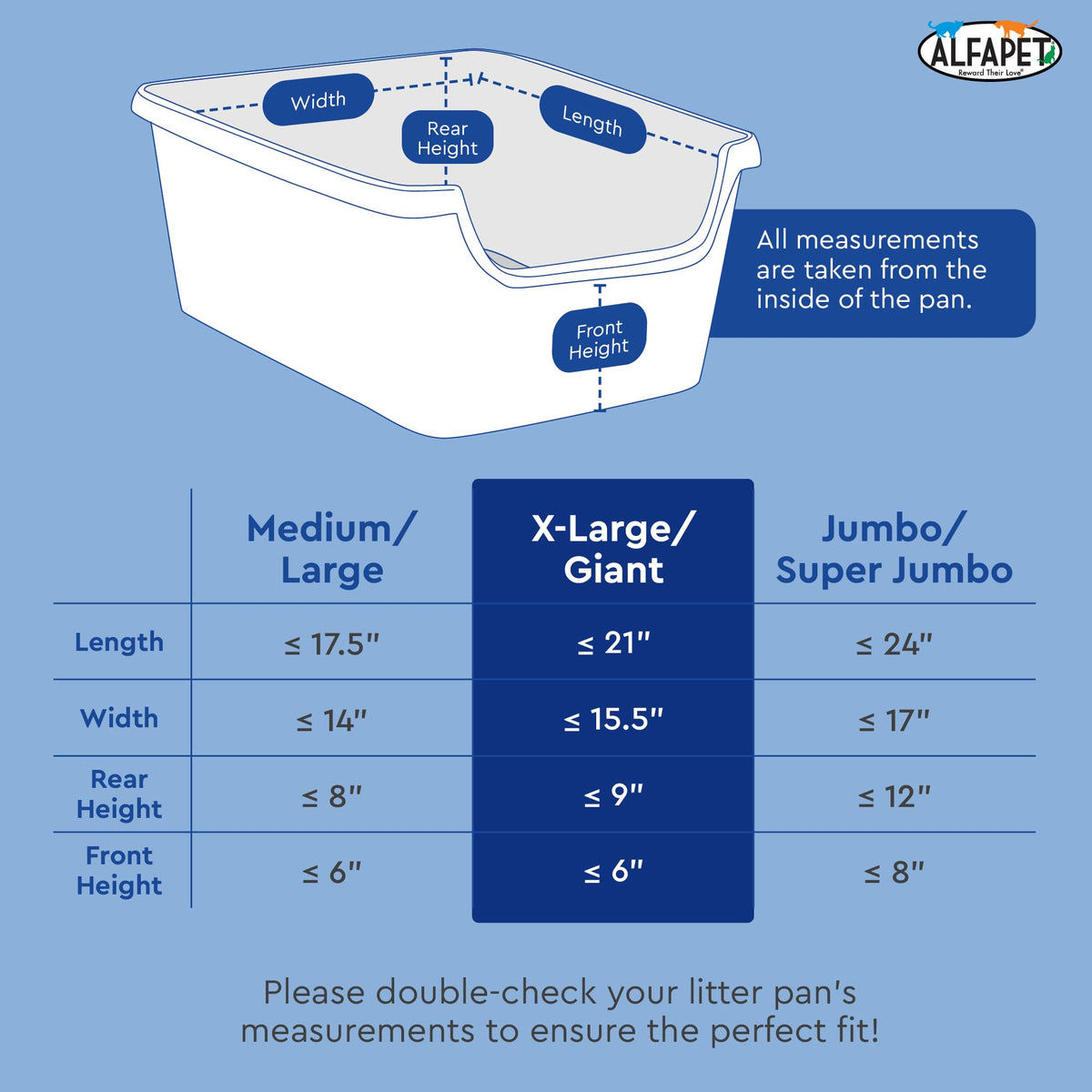 Extra Giant 60 Count Tear-Resistant Waterproof Cat Litter Box Liners G23425
