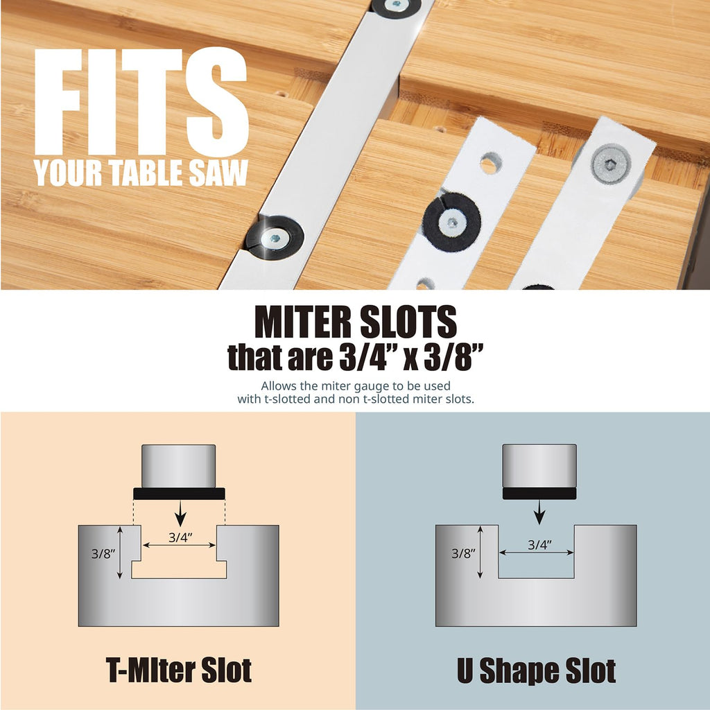 Table Saw Miter Gauge with 27 Angle Stops and T-Slot Miter Bar O329190